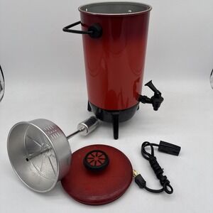 Mirro-Matic Electric Percolator Coffee Pot M-9293-69 22 Cup Red
